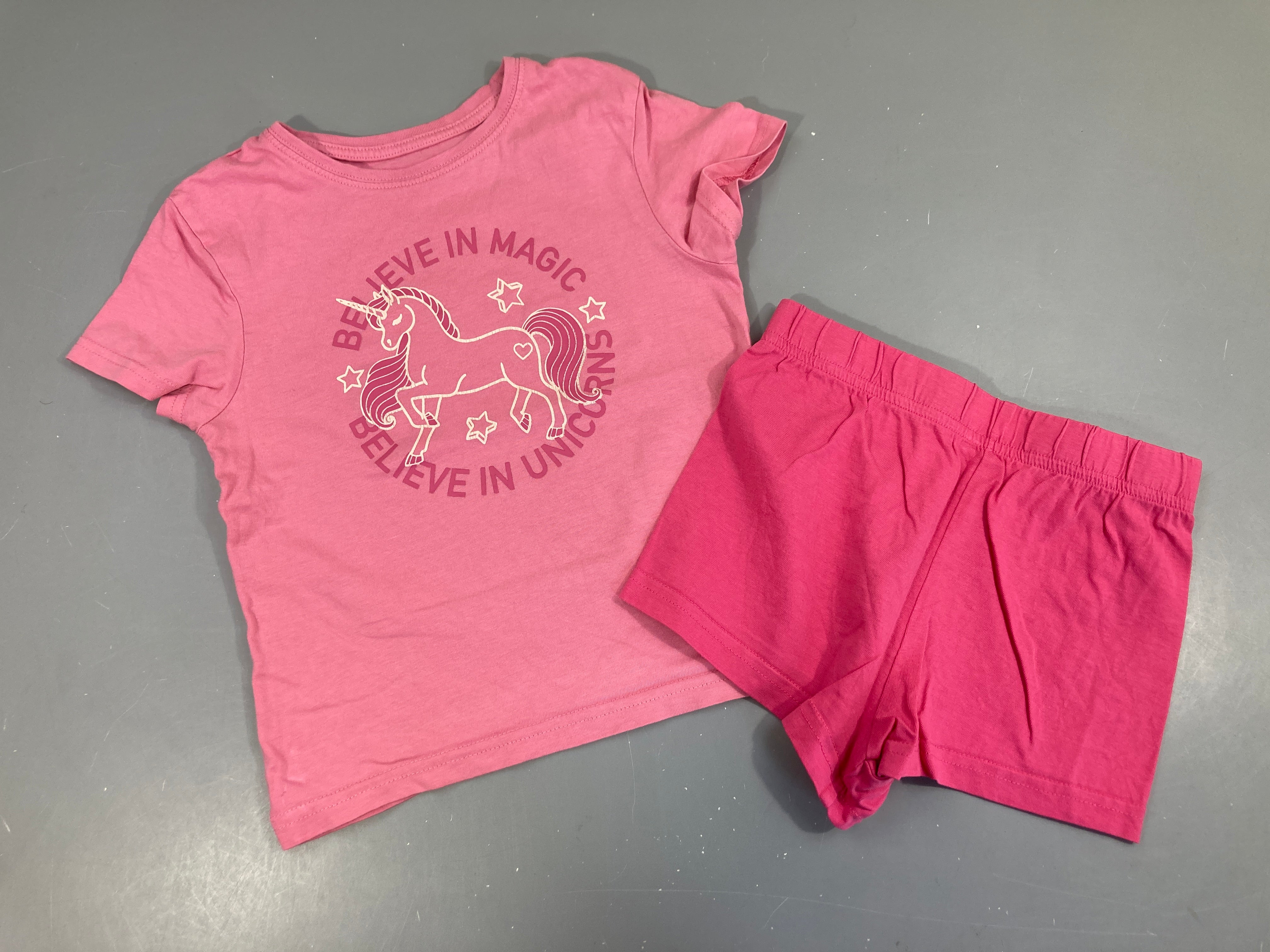 Pyjashort 2pcs jersey rose licorne