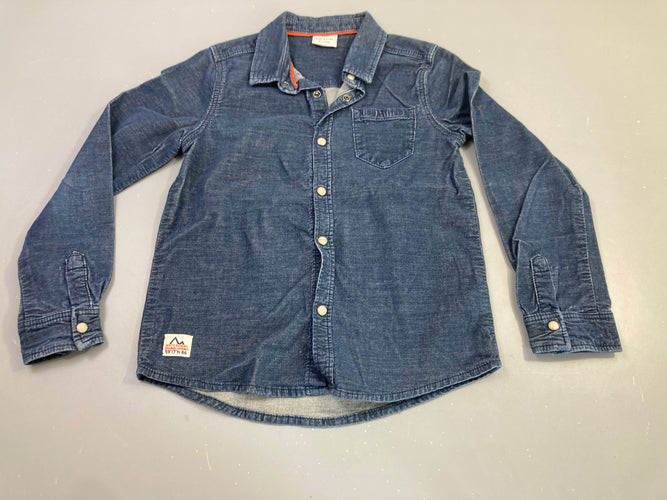 Chemise m.l bleu marine velours côtelé, moins cher chez Petit Kiwi