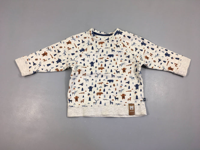 Sweat gris clair animaux, moins cher chez Petit Kiwi
