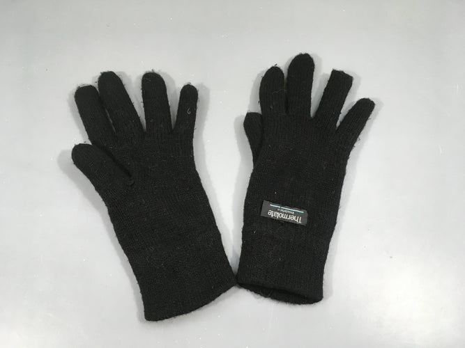 Gants noirs thermolate S/M, moins cher chez Petit Kiwi