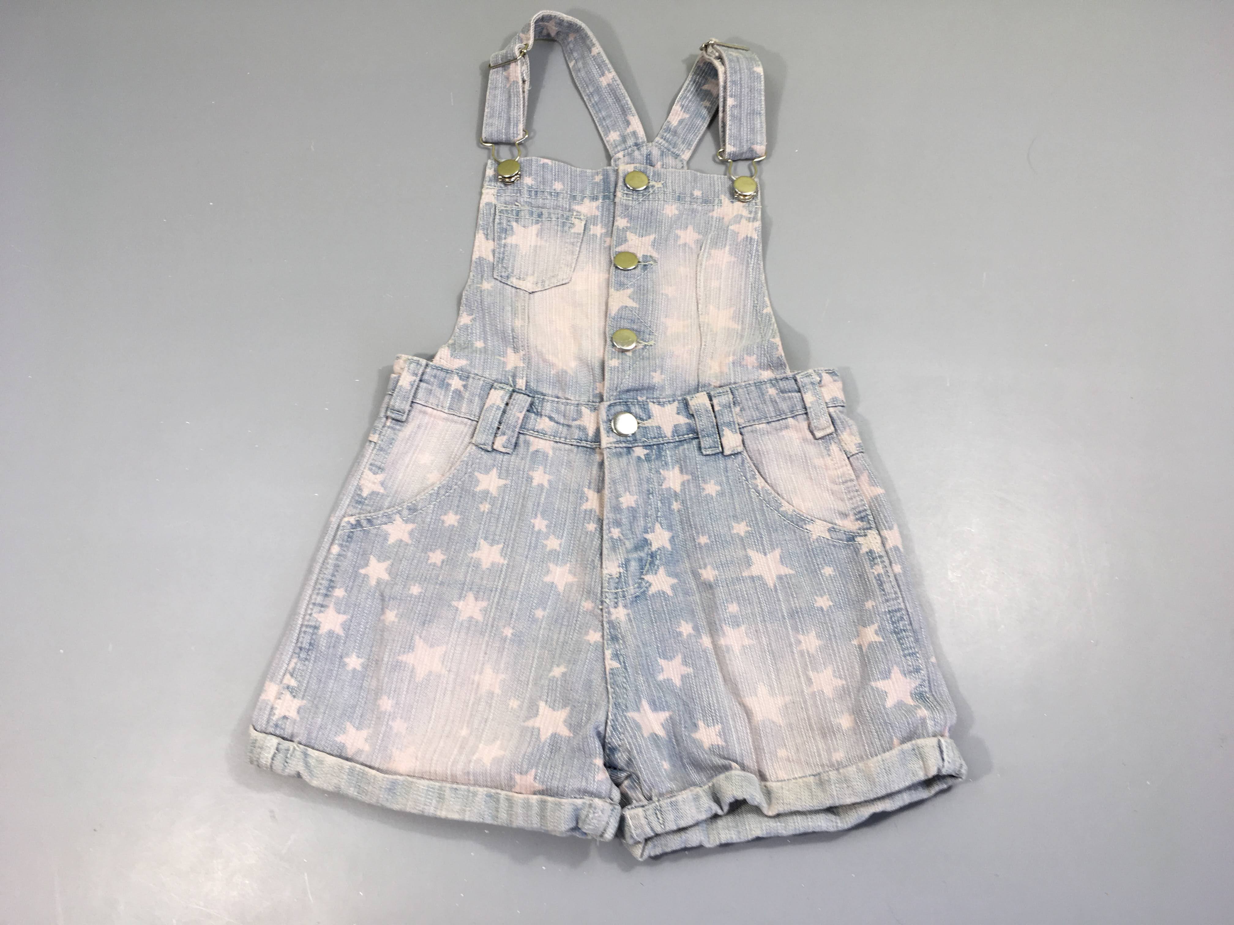 Salopette short en jean étoiles