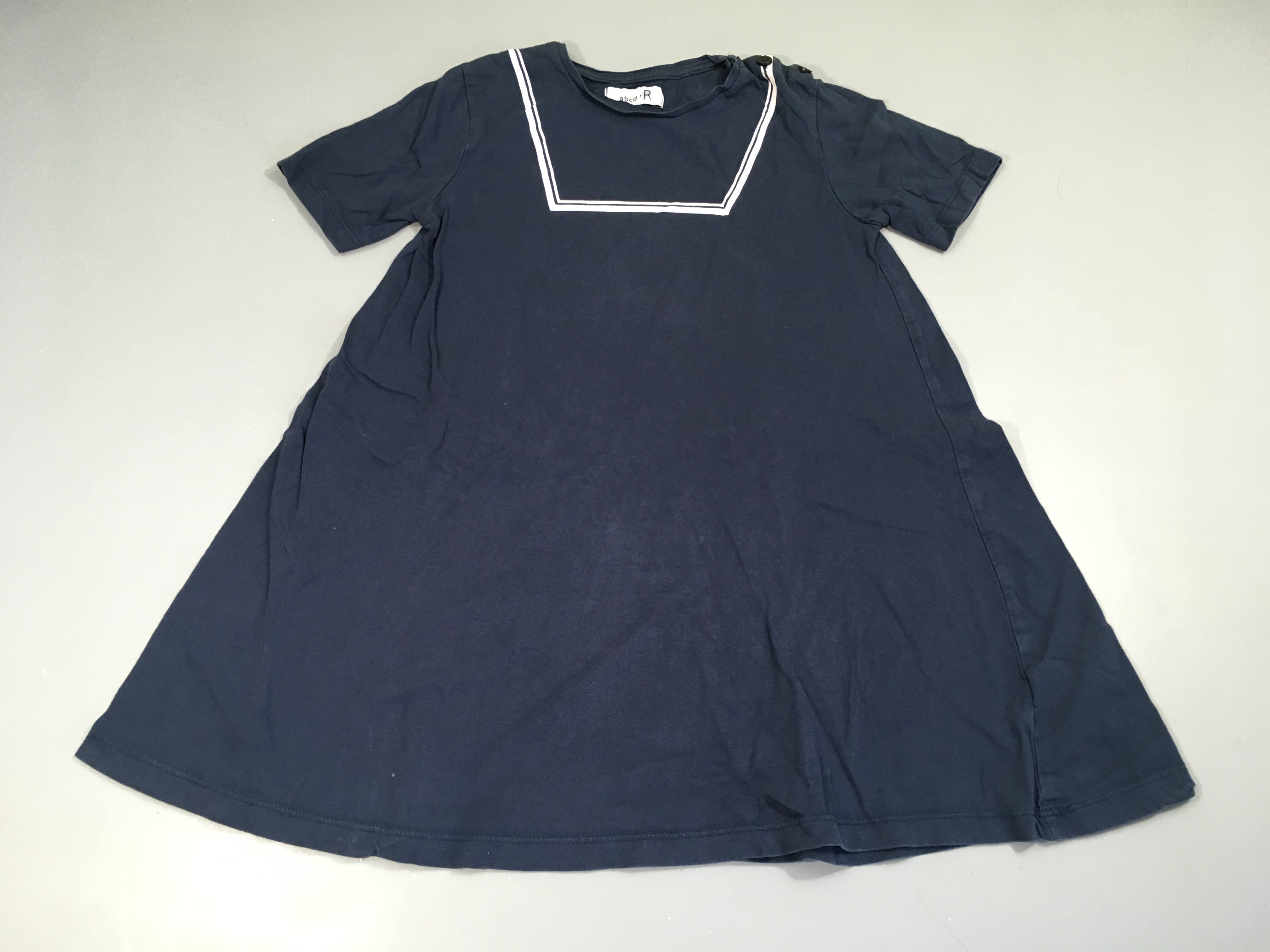 Robe m.c jersey bleu foncé traits blancs