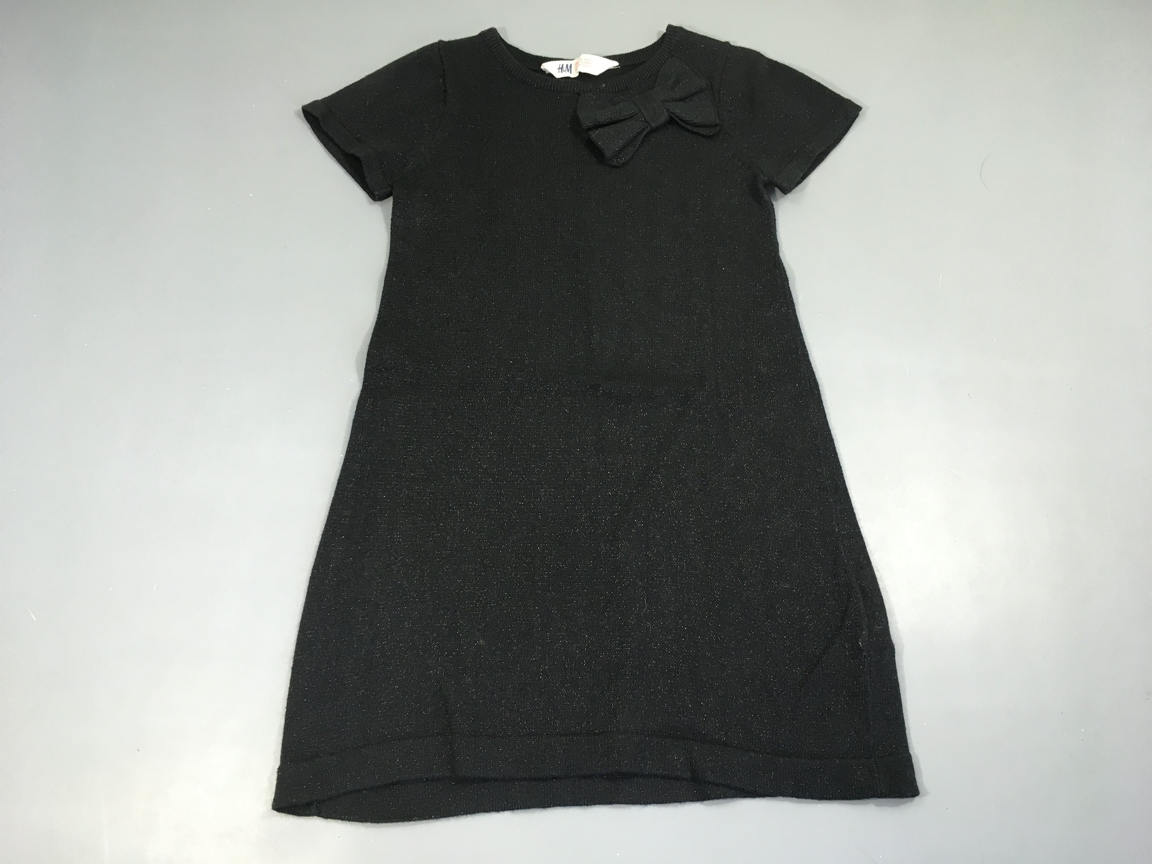 Robe pull m.c noir pailleté noeud