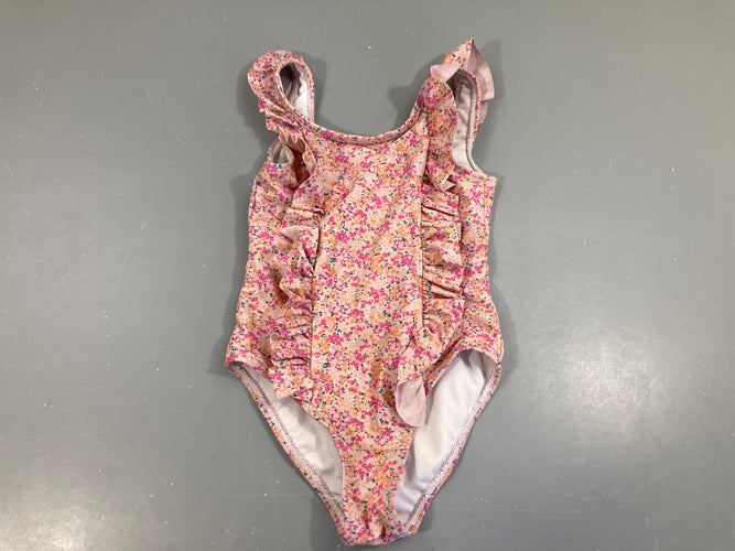 Maillot de bain rose clair fleuri, moins cher chez Petit Kiwi