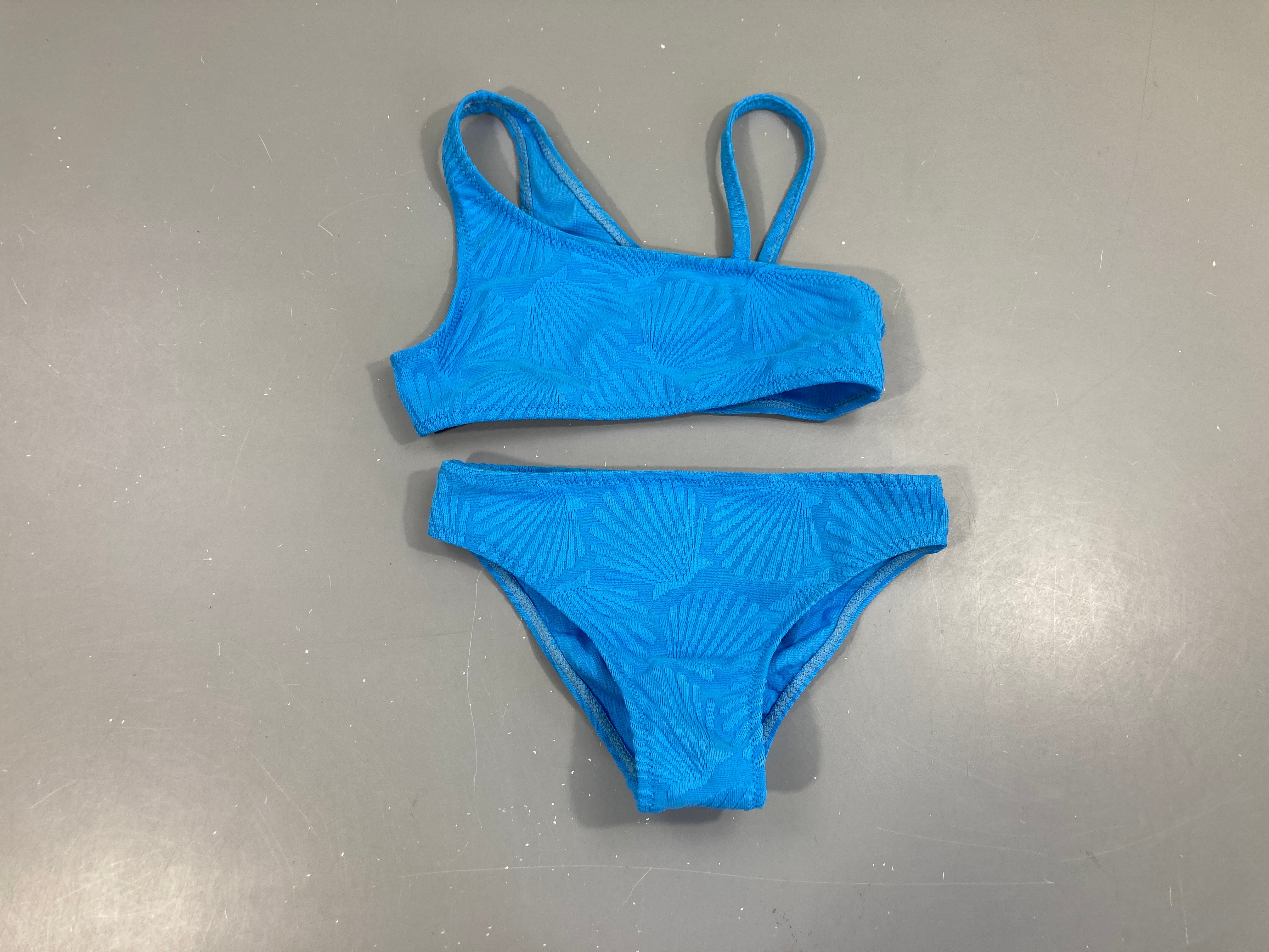 Bikini texturé bleu