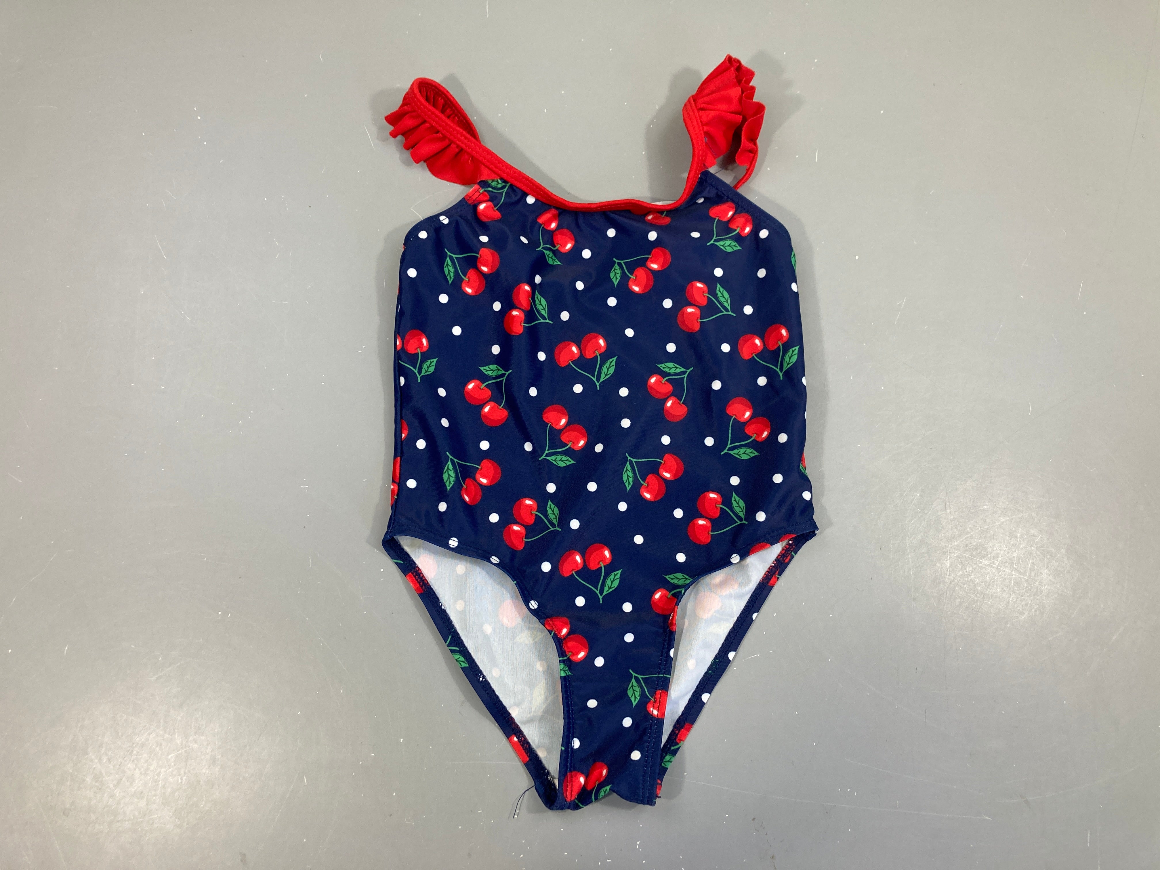 Maillot de bain bleu foncé cerises