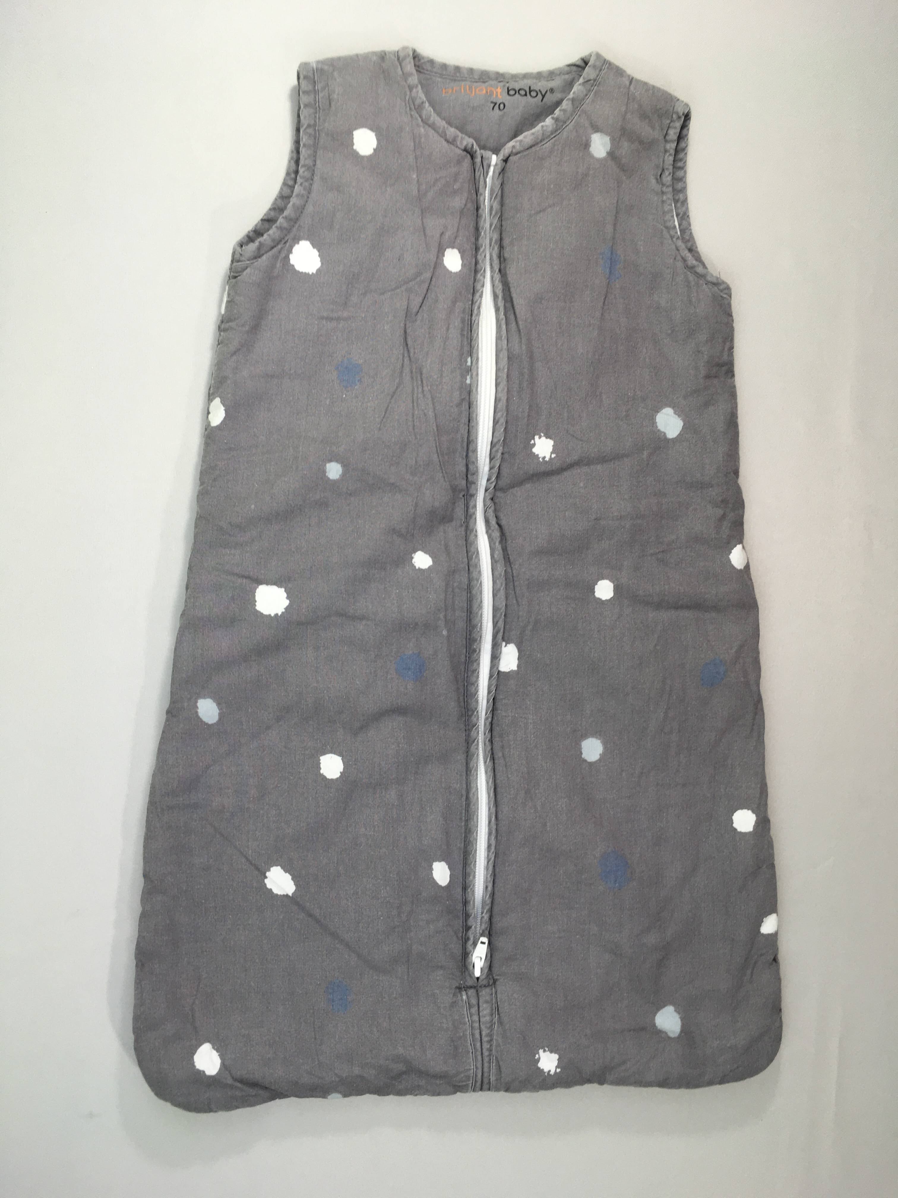 Sac de couchage s.m gris pois blanc-gris-bleu 70cm