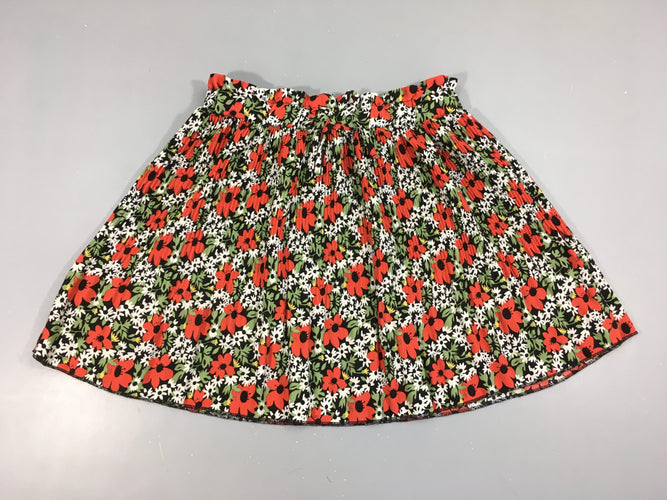 Jupe voile noir fleurs rouge/blanc, moins cher chez Petit Kiwi