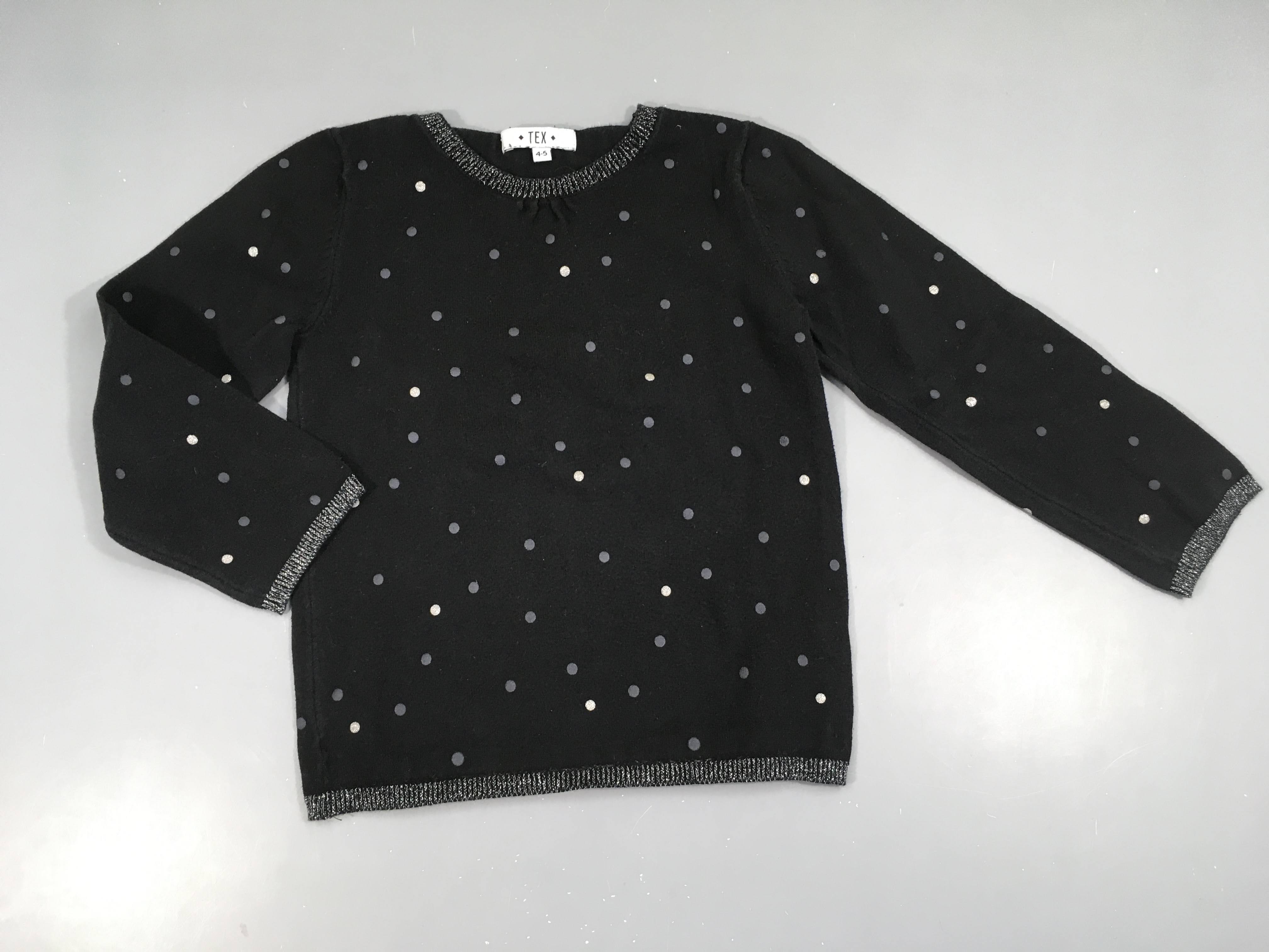 Pull noir pois argenté