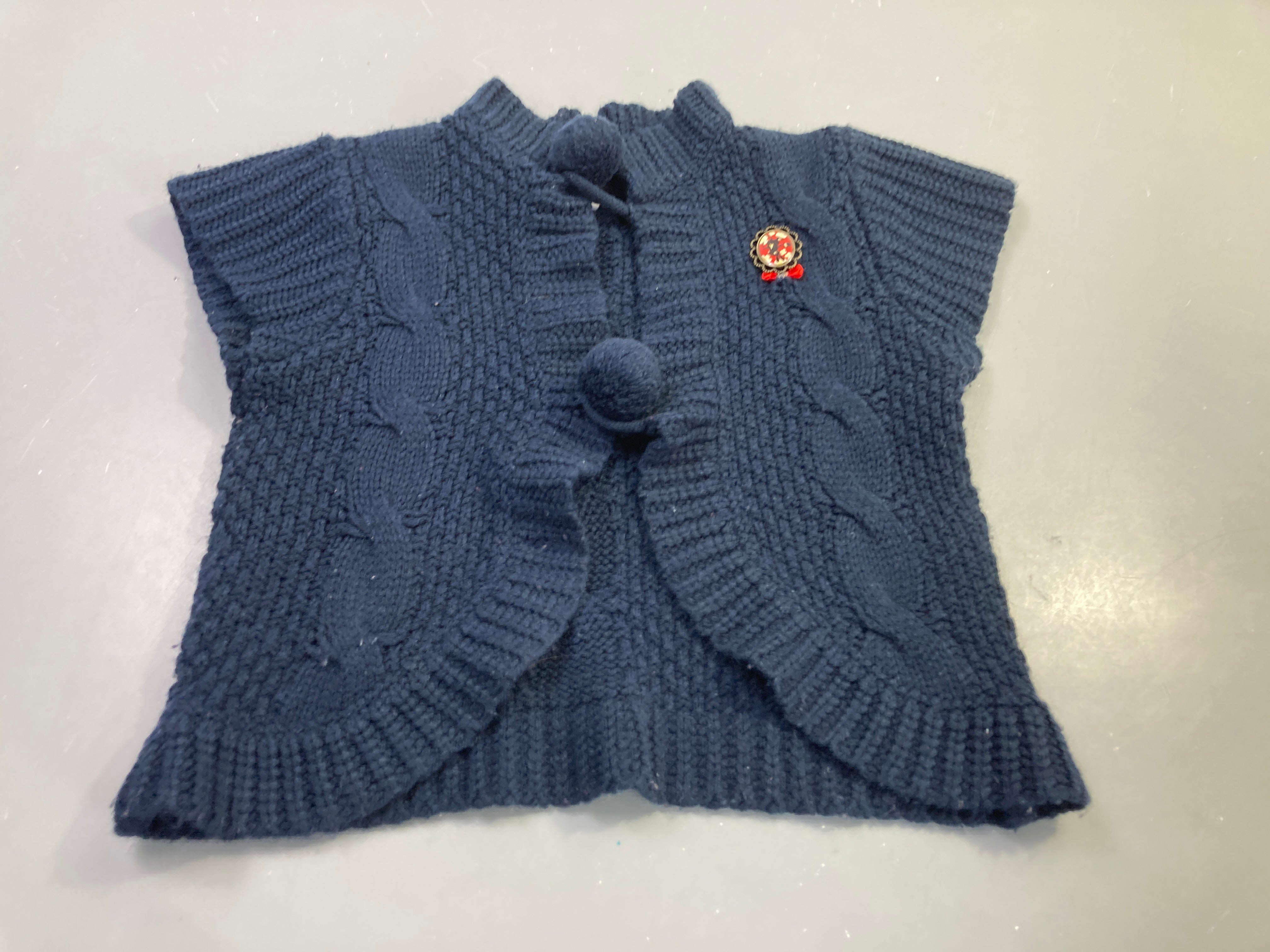 Gilet s.m bleu marine torsadé