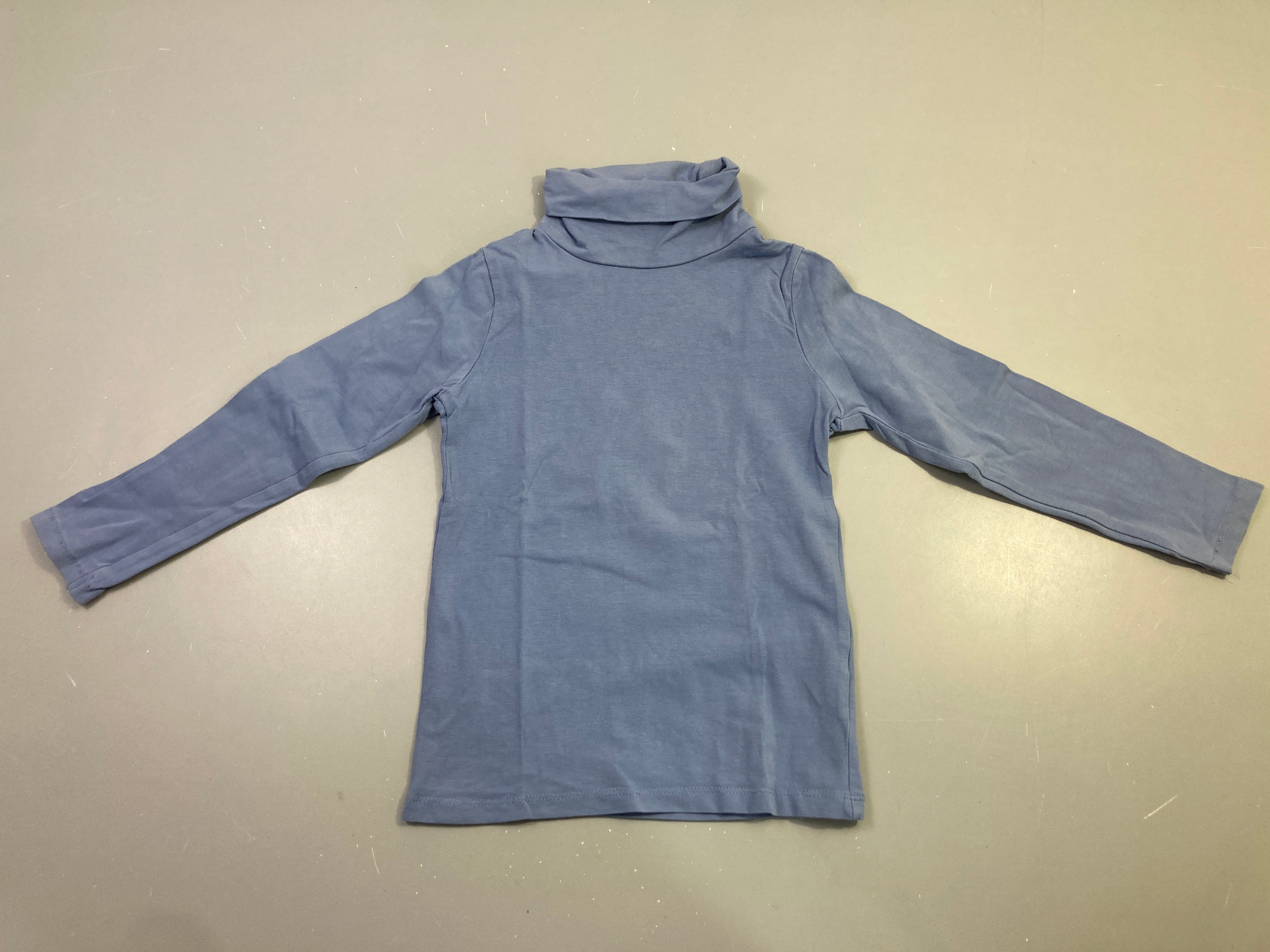 T-shirt m.l bleu gris col roulé
