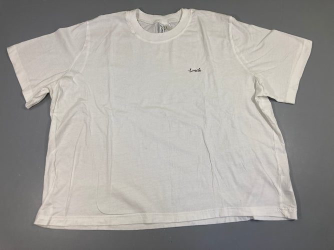 T-shirt m.c blanc Smile, moins cher chez Petit Kiwi