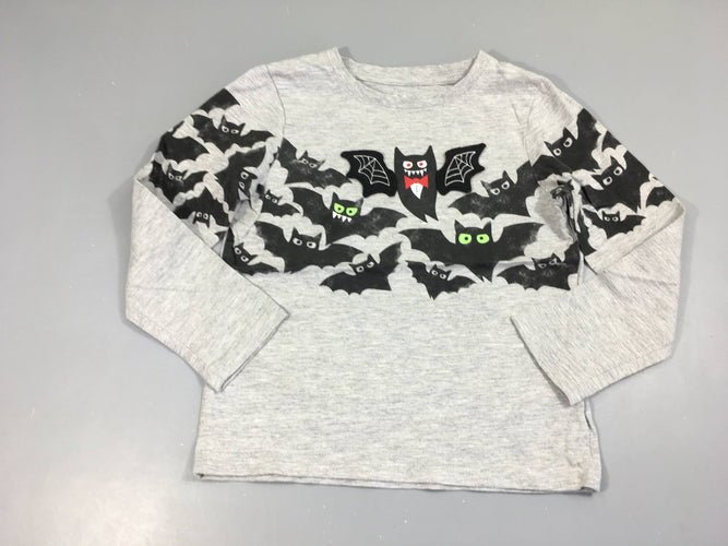 T-shirt m.l gris flammé chauve-souris, moins cher chez Petit Kiwi