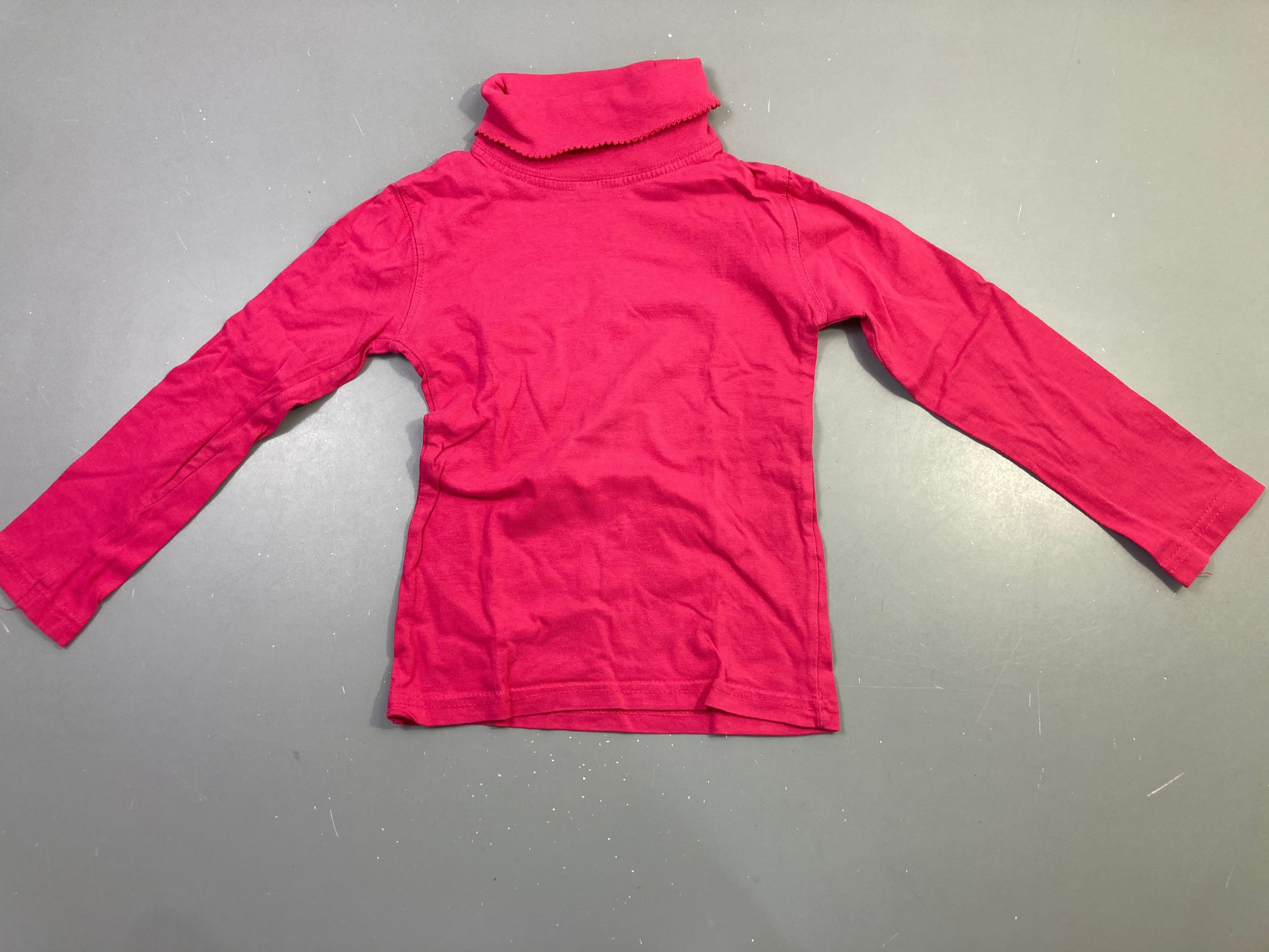 T-shirt m.l fuchsia col roulé