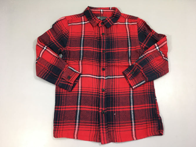 Chemise m.l flanelle carreaux rouge/bleu, moins cher chez Petit Kiwi