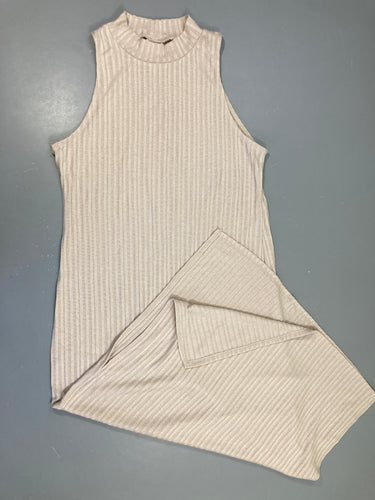 Robe tube s.m beige côtelé, moins cher chez Petit Kiwi