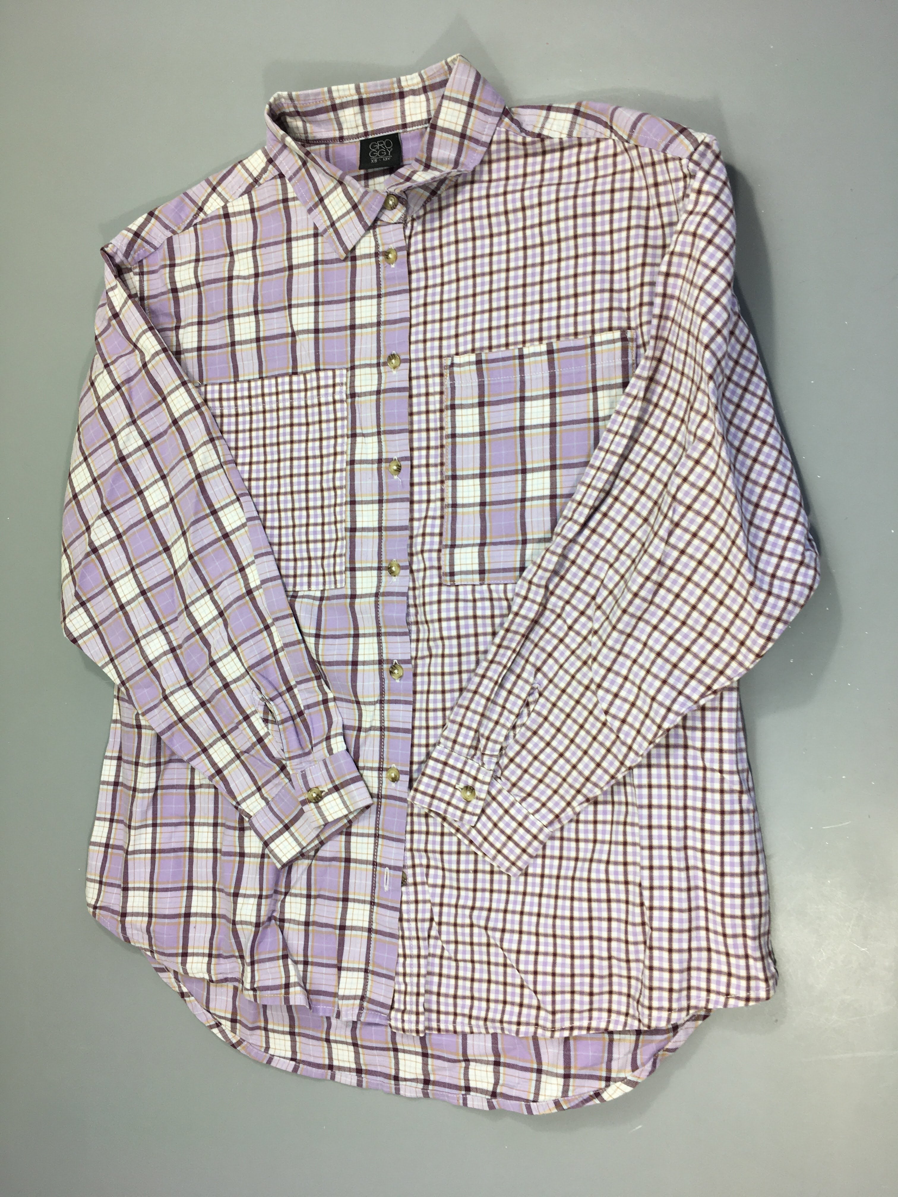 Chemise oversized m.l lavande carreaux