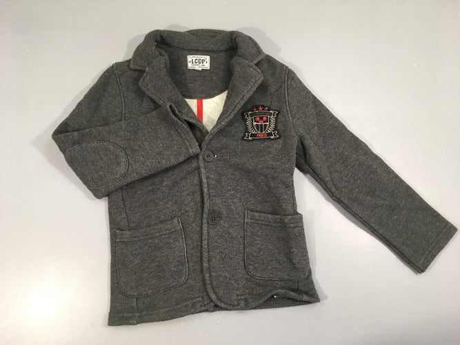 Veste blazer molleton gris chiné, moins cher chez Petit Kiwi