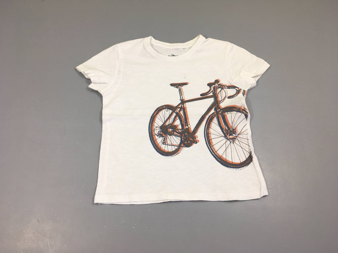 T-shirt m.c blanc flammé Vélo, moins cher chez Petit Kiwi