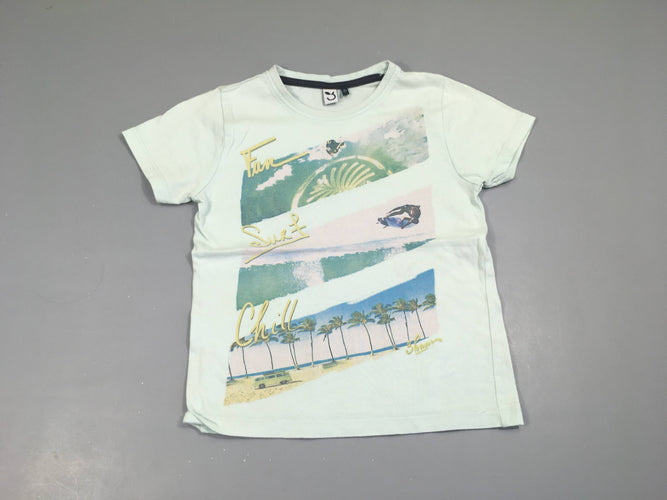 T-shirt m.c bleu clair Fun Surf Légèrement bouloché, moins cher chez Petit Kiwi