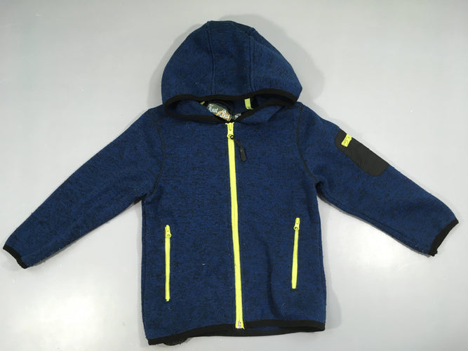 Sweat zippé à capuche bleu chiné, moins cher chez Petit Kiwi