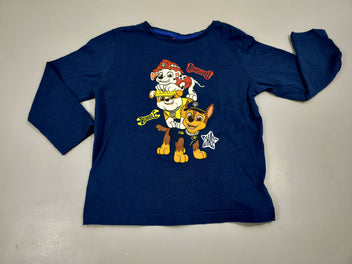 T-shirt m.l bleu Pat Patrouille 100% coton