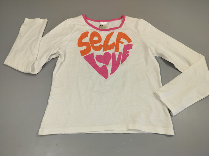 T-shirt m.l blanc  "Self love", moins cher chez Petit Kiwi