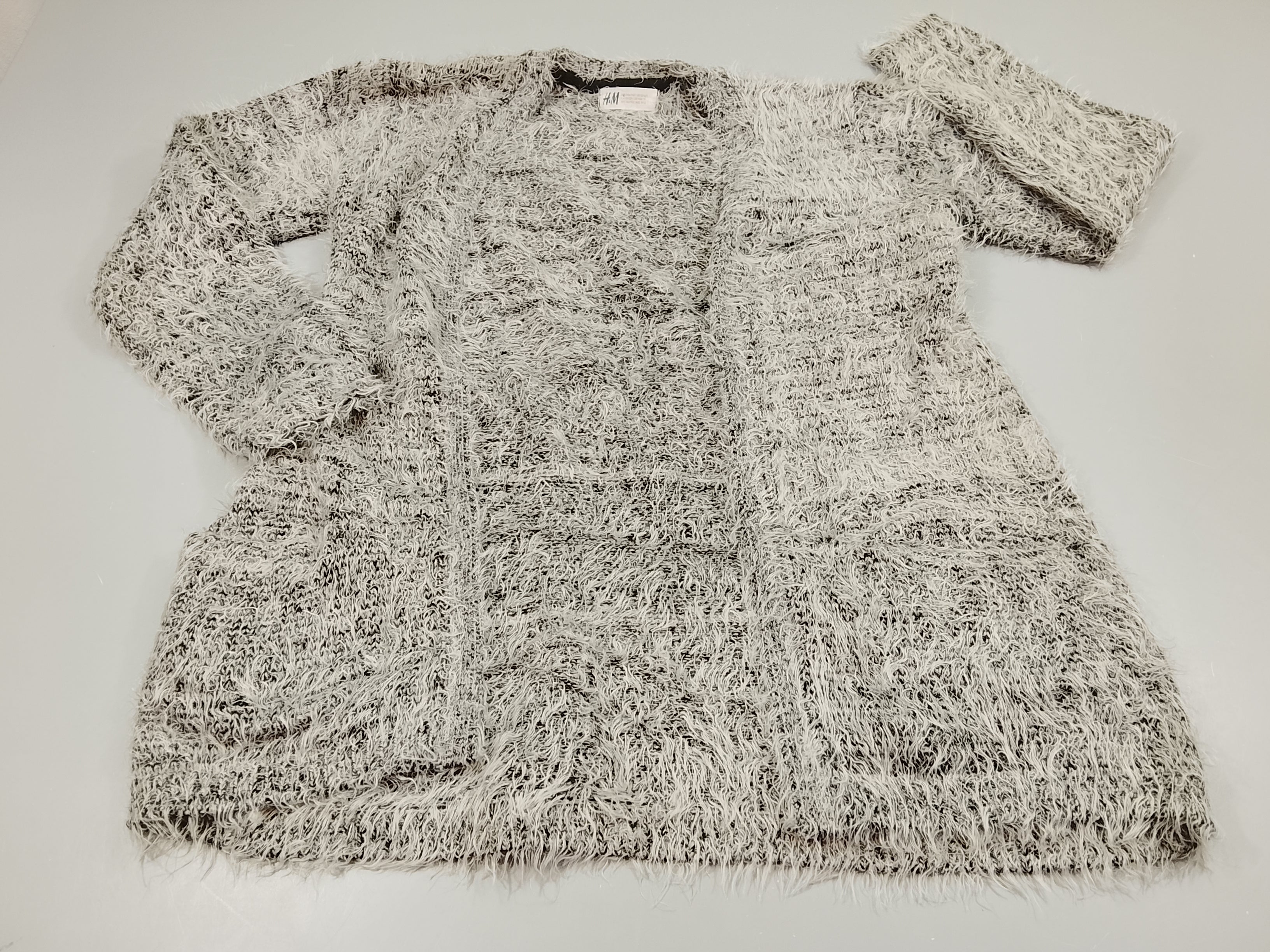 Gilet peluche blanc, gris