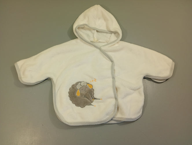 Sortie de bain poncho velours blanc  mouton TU, moins cher chez Petit Kiwi