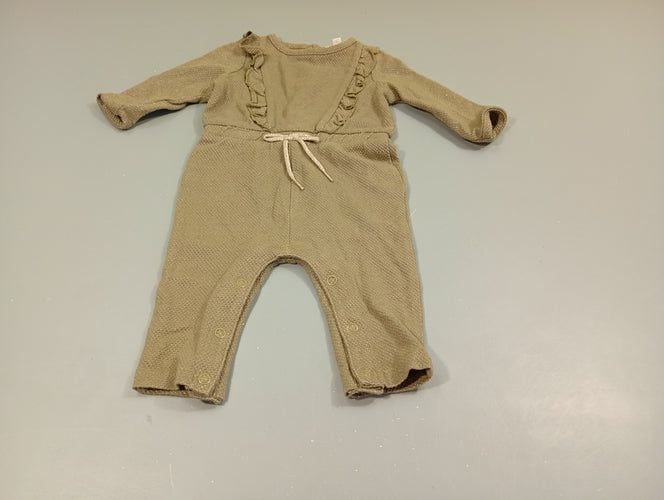 Combinaison kaki , fils dorés, moins cher chez Petit Kiwi