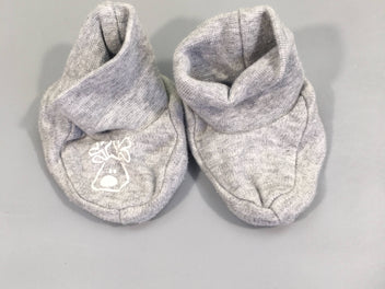 Chaussons jersey gris chiné renne