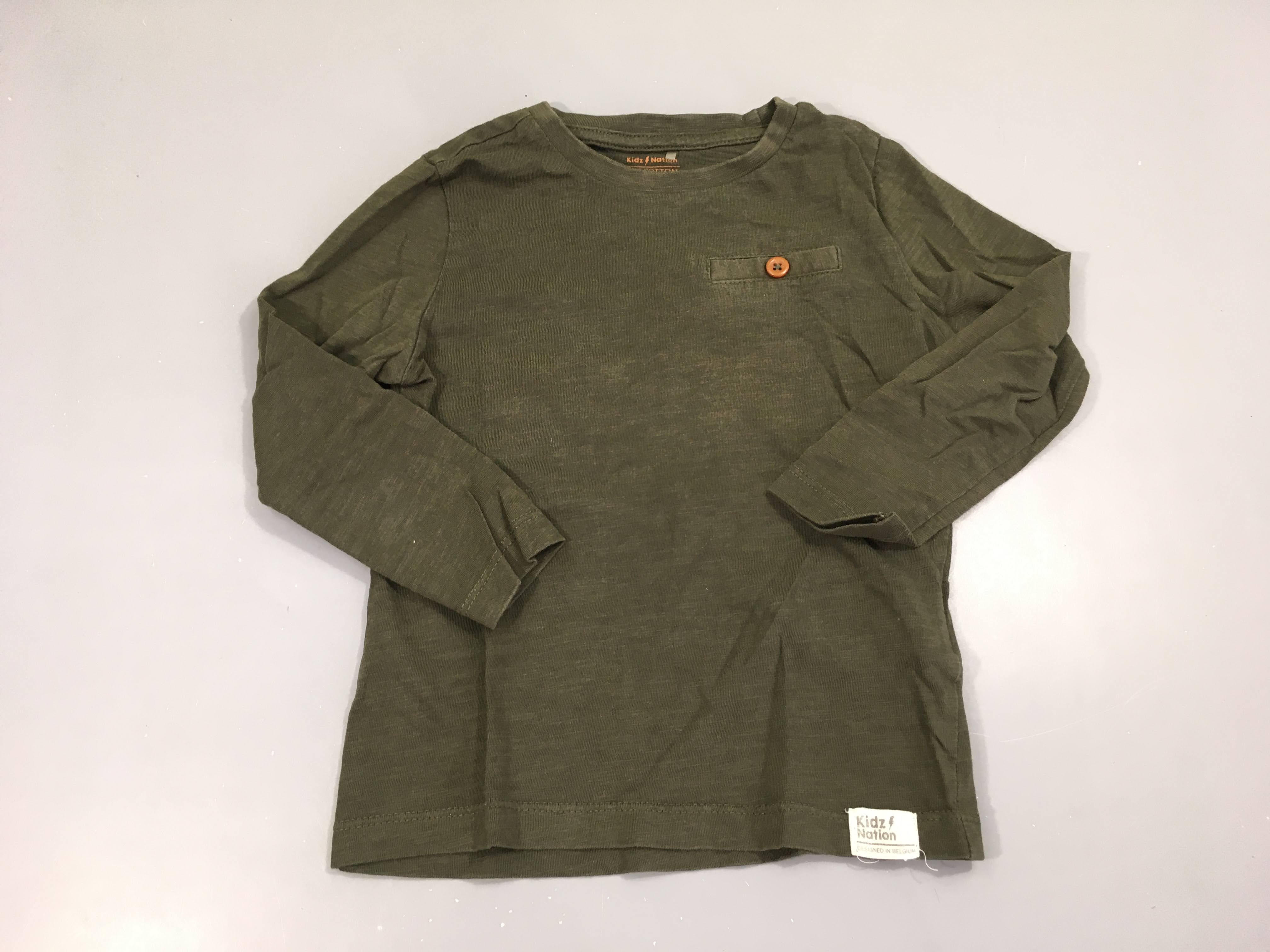 T-shirt m.l kaki flammé poche