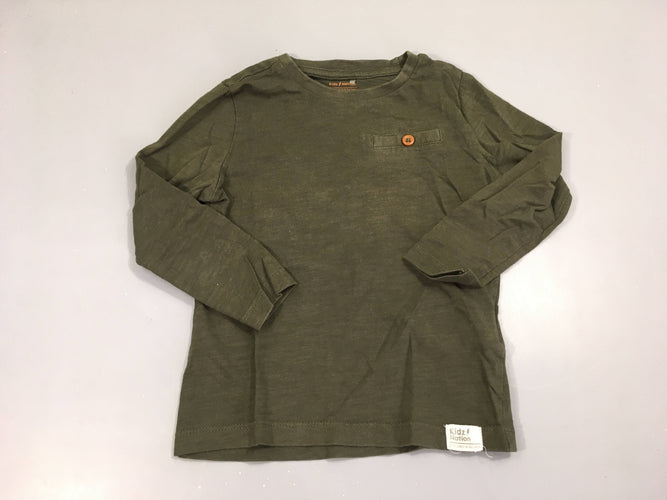 T-shirt m.l kaki flammé poche, moins cher chez Petit Kiwi