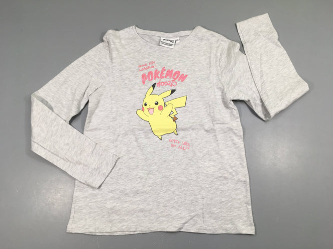 T-shirt m.l gris clair flammé pokémon Pikachu, moins cher chez Petit Kiwi