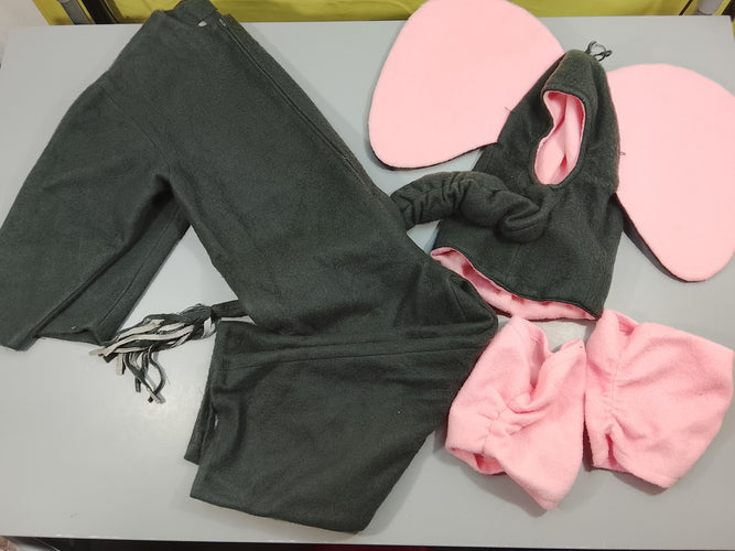 Déguisement chaud éléphant  rose et gris  costume + tête +  guêtre., moins cher chez Petit Kiwi