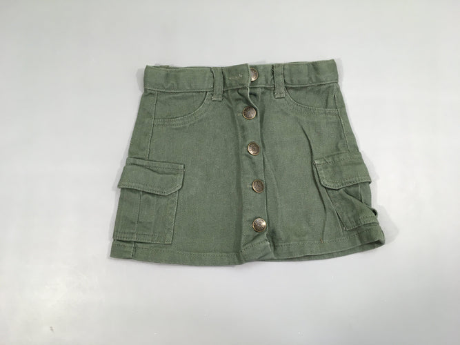 Jupe en jean kaki boutons, moins cher chez Petit Kiwi