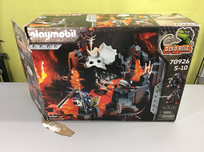 Playmobil 70926 dino rise Gardien de la Mine de Lave, 5-10a, manque 1 personnage, moins cher chez Petit Kiwi