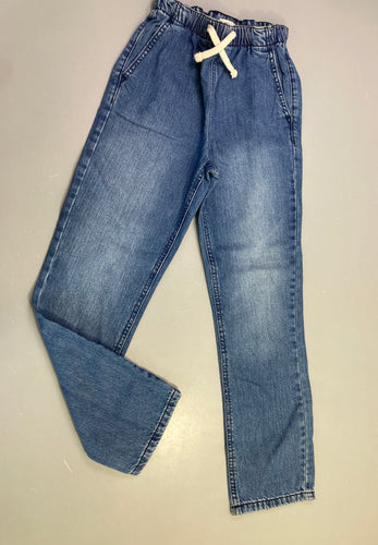 Jean taille élastique bleu délavé, moins cher chez Petit Kiwi