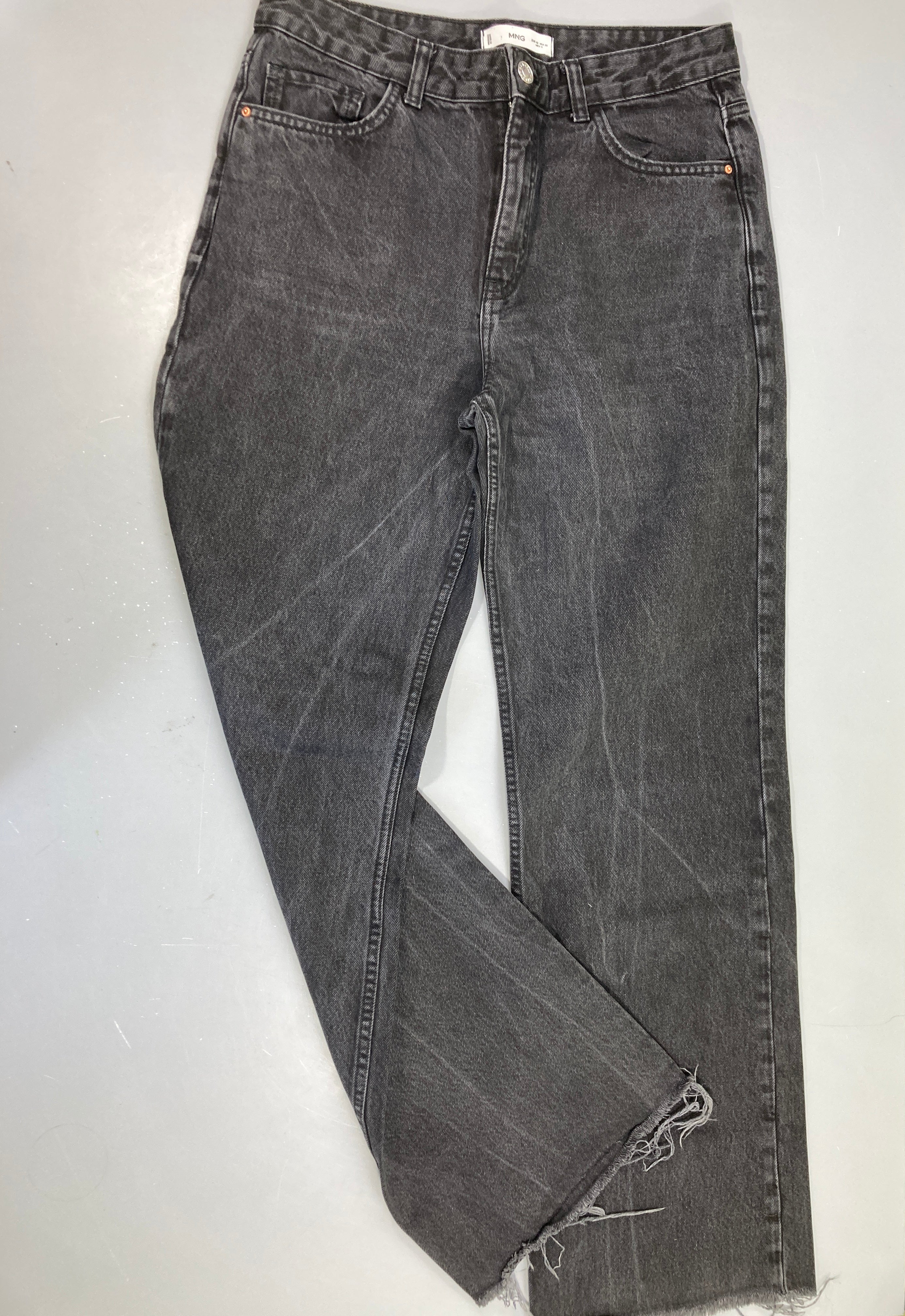 Jeans anthracite effet effiloché 42