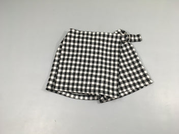 Short effet superposé carreaux noirs et gris
