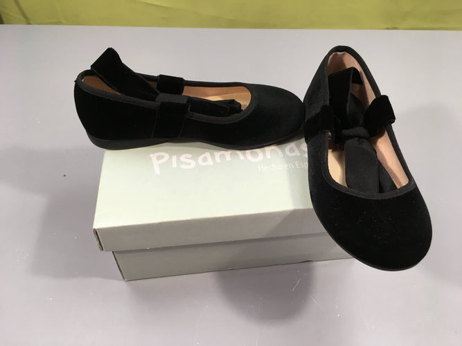 Chaussures Pisamonas  velours noir, à nouer chevilles (28), moins cher chez Petit Kiwi