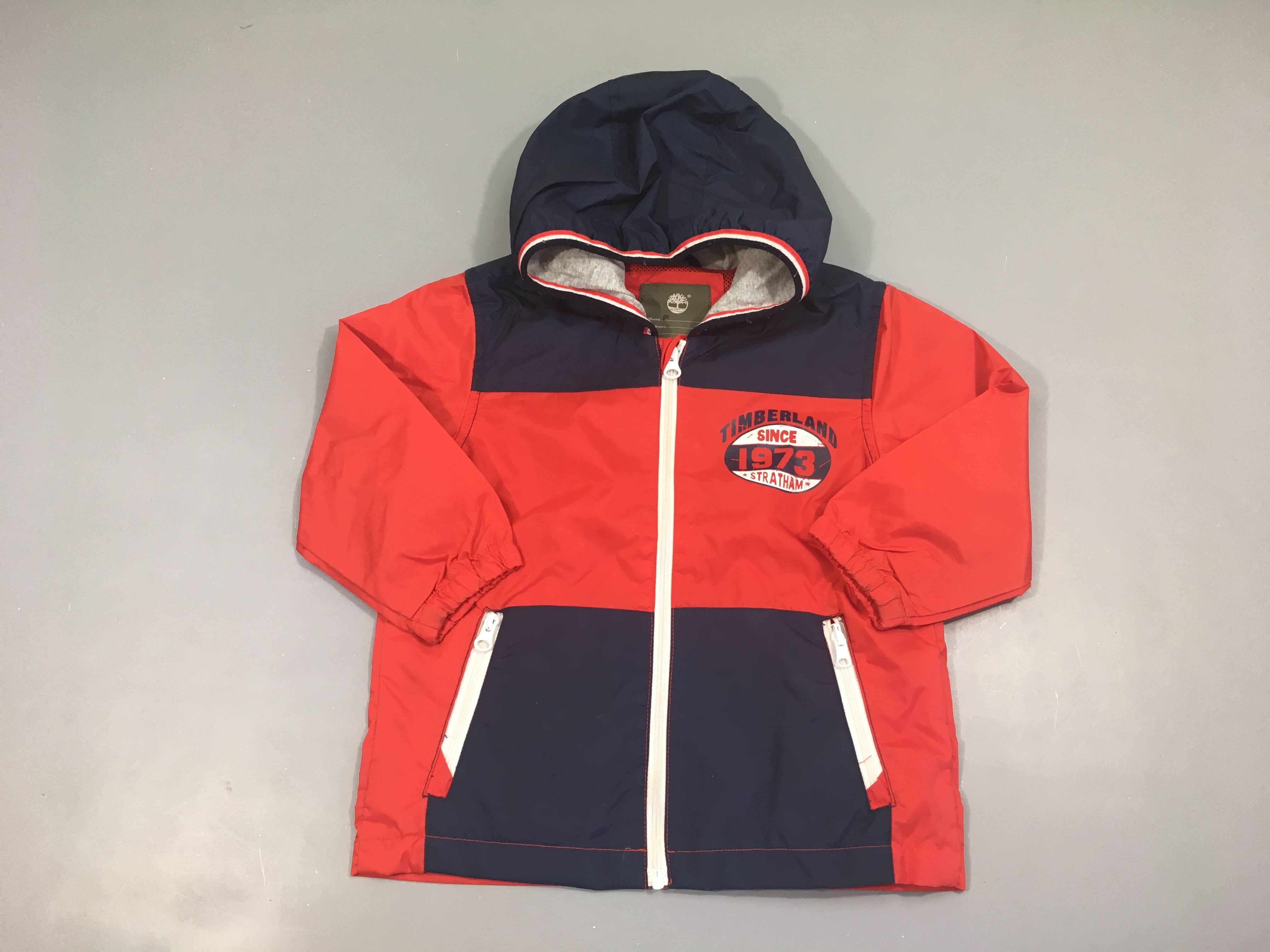 Veste coupe vent à capuche rouge 1973