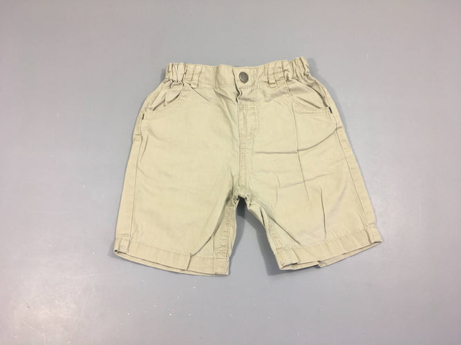 Bermuda beige taille élastique, moins cher chez Petit Kiwi