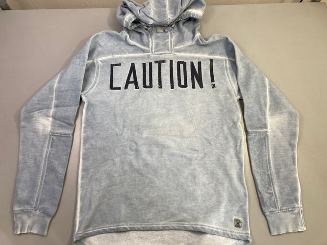Sweat capuche gris imprimé craquelé CautioLégèrement bouloché, moins cher chez Petit Kiwi