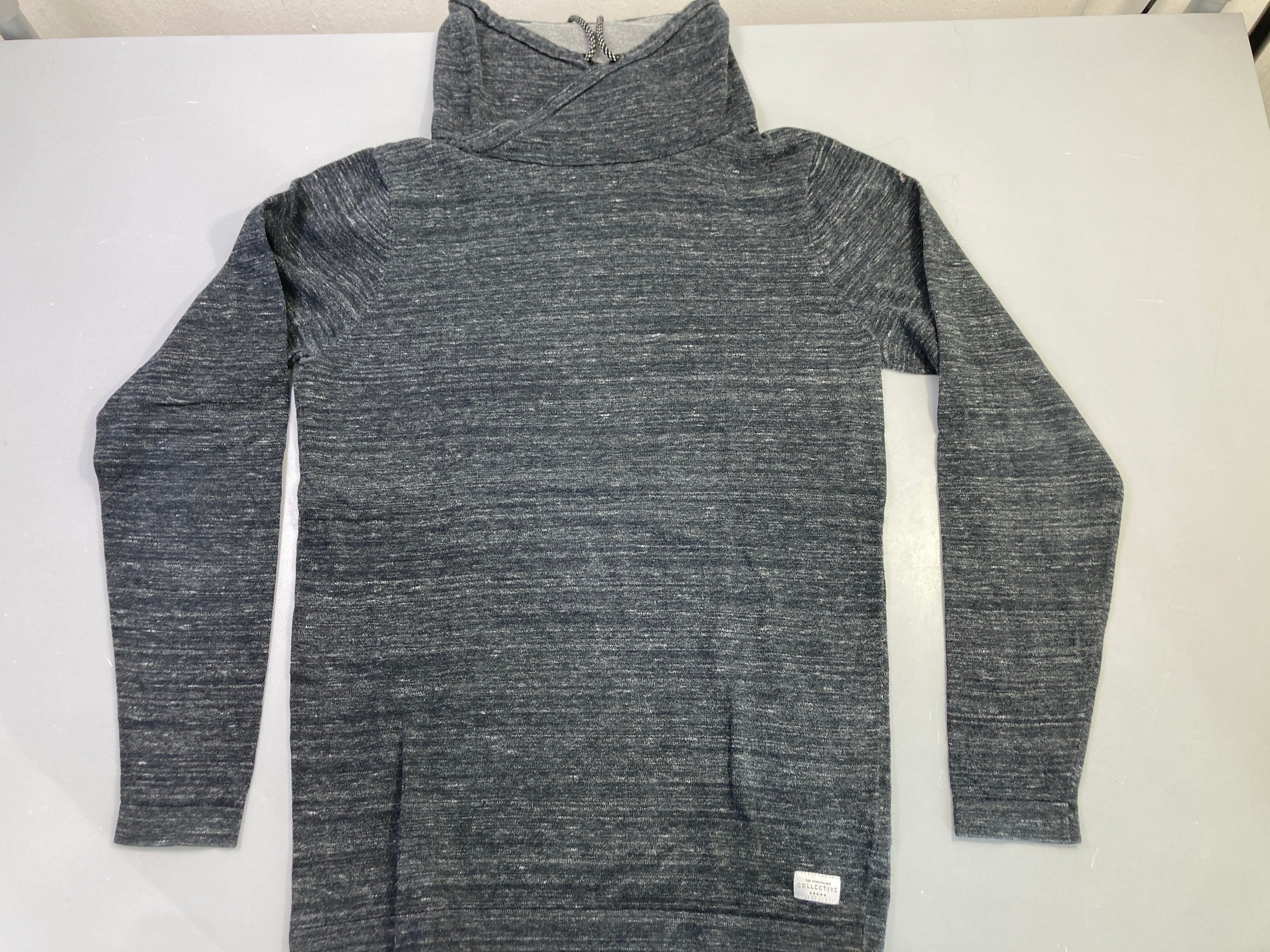 Sweat gris chiné col zippé croisé