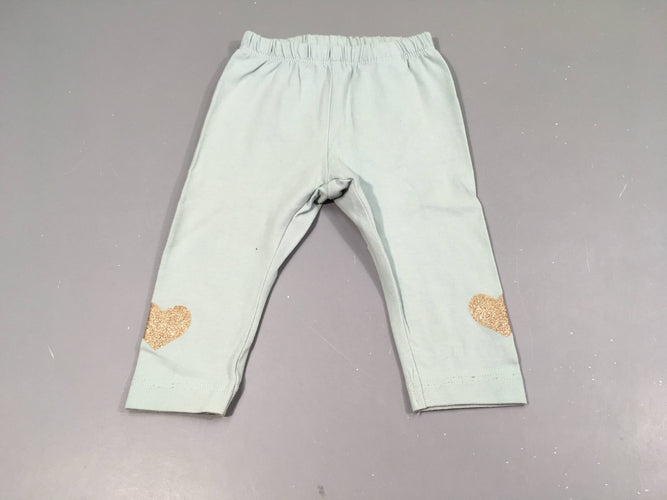 Legging bleu clair, coeurs argenté pailleté, moins cher chez Petit Kiwi