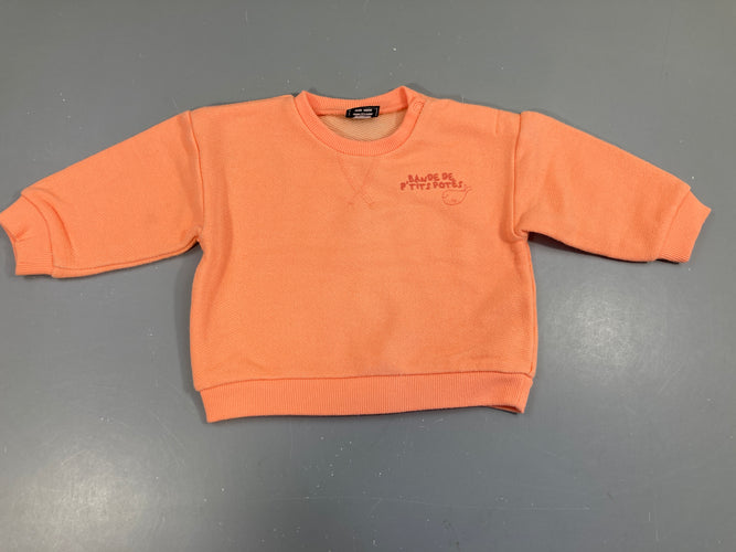 Sweat orange moucheté bande de p'tits potes, moins cher chez Petit Kiwi