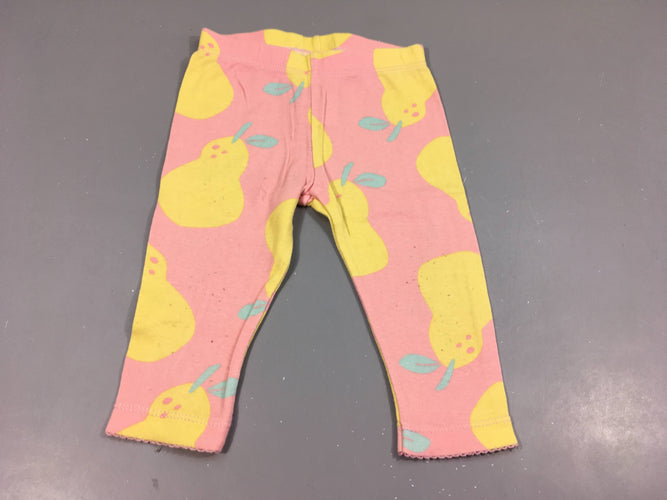 Legging rose clair, poires jaunes, Bouloché, moins cher chez Petit Kiwi