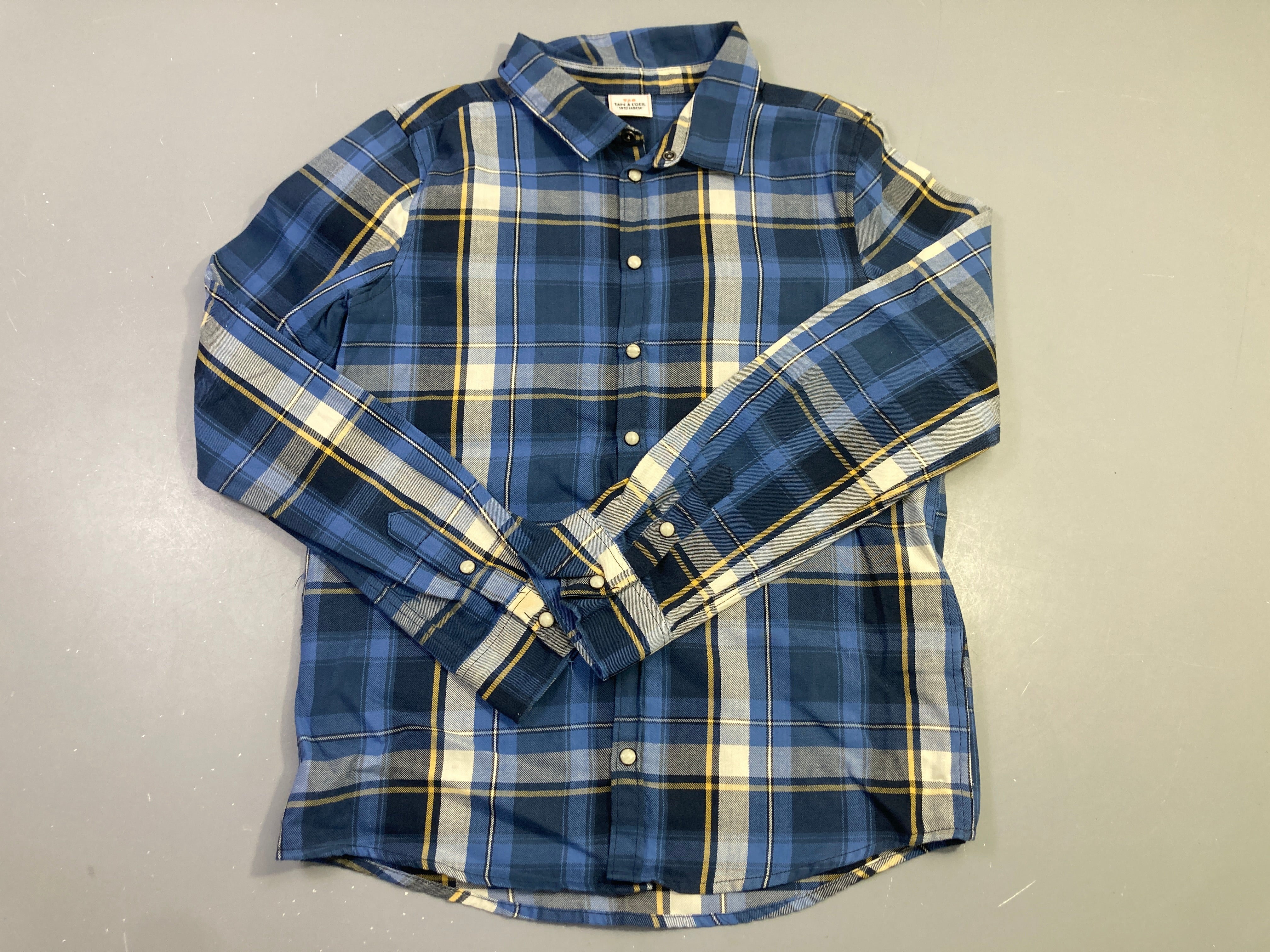 Chemise m.l carreaux bleu/blanc/jaune