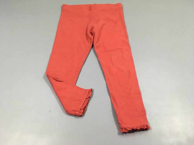 Legging corail, dentelles à la cheville, moins cher chez Petit Kiwi